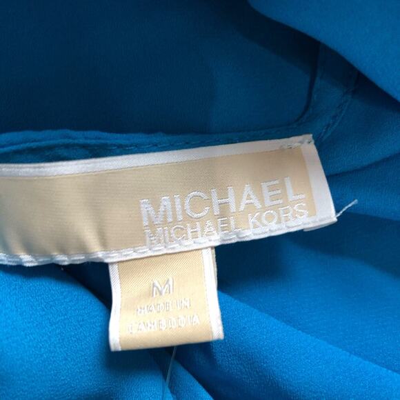 Michael Michael Kors D-Ring Handkerchief-Hem Top Size Medium Blue NWT - Picture 8 of 8